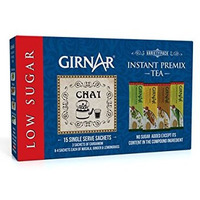 Girnar Instant Tea/Chai Premix Low Sugar Variety Pack, 15 Sachets