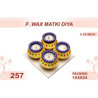 Flower Wax Matki Diya 4pc 2.25.inch #257