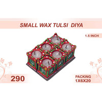 Small Wax Tulsi Diya 6pc 1.5inch #290