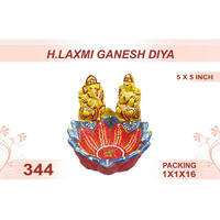 H.Laxmi Ganesh Diya 1pc 5x5inch #344