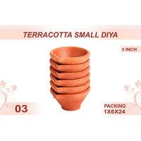 Terracotta Small Diya 6pc 3inch #3