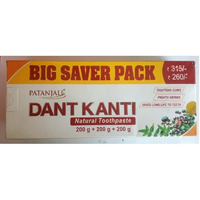 Patanjali Dant Kanti Natural Big Saver Pack 200g+200g+200g - Save 55/-