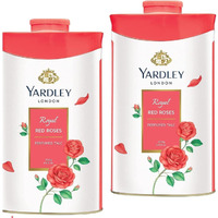 Yardley London Fresh Floral Fragrance Locked in a Fine & Silky Perfumed Talcum Powder (Yardley London Royal Red Rose, Pack of 2 250Gram)