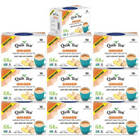 QuikTea Chai Tea Latte - Ginger Chai Tea Latte Pouches (Unsweetened), Ginger, 100 Count, Pack of 10