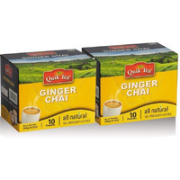 Quik Tea Ginger Chai Latte All Natural No Preservatives 20 Pouches - 480 g