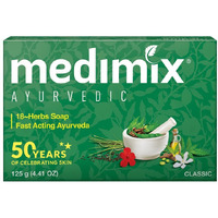 Medimix Herbal Handmade Ayurvedic Classic 18 Herb Soap for Healthy and Clear Skin (125 g)