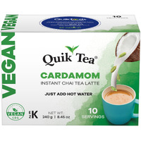 QuikTea Vegan Cardamom Instant Chai Tea Latte - 10 Count Single Box