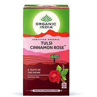 Organic India Tulsi Caffeine Free Tea, Cinnamon Rose, 18 Count