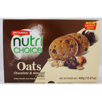 Britannia Nutri Choice- Oats Chocolate & Almond Cookies 450 gms