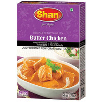 Shan Butter Chicken Recipe and Seasoning Mix 1.76 oz (50g) - Spice Powder for Juicy Chicken in Rich Tomato and Butter Sauce - Suitable for Vegetarians