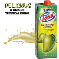 Dabur Real Green Mango/Aampanna Fruit (Cocktail/Mocktail) Juice Drink 1 Ltr [pack of 3]