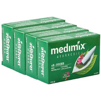 Medimix Herbal Handmade Ayurvedic Classic 18 Herb Soap for Healthy and Clear Skin Pack of 4 (4 x 125 g)
