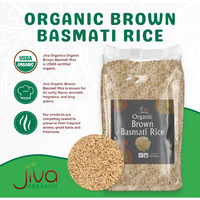 Jiva Organic Brown Basmati Rice 4 Pound Bag - Premium Quality from India