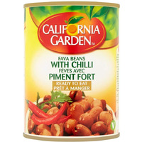 California Garden Premium Kosher Fava Beans with Chili 12 Cans 16oz/450g each