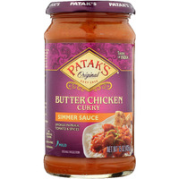 Patak's Butter Chicken Curry Simmer Sauce, Mild Spice, No Artificial Flavor, No Preservatives, 15 Ounce (Pack of 6)