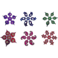 Multicolor Acrylic Diwali Rangoli Stickers for Diwali Rangoli Acrylic Design Rangoli Decoration for Home Acrylic Rangoli for Floor Sticker for Navratri Diwali - Assorted Colors