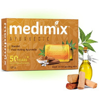 Medimix Handmade Herbal Handmade Ayurvedic Soap with Sandal with Eladi Oil for Blemish-Free Skin Pack of 12 (12 x 125 g)