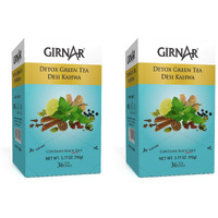 Girnar Green Tea Desi Kahwa (Detox Tea) - 36 Tea Bags X 2 Packs