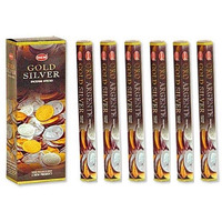 Gold Silver - Box of Six 20 Gram Tubes - HEM Incense