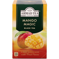 Ahmad Tea Black Tea, Mango Magic Teabags, 20 ct (Pack of 1) - Caffeinated & Sugar-Free