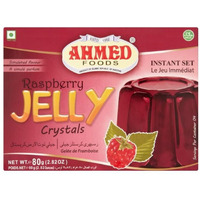 AHMED Halal Jello Vegetarian Crystal Jelly, Raspberry, 85 Gram (Pack of 12)