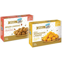 Vadilal Besan Laddoo 360 Grams & Vadilal Kesar Motichoor Laddoo 360 Grams (12pcs) each combo