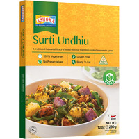 Ashoka Microwaveable Meals 1932, Plant-Based Curry, Mixed Vegetables, All-Natural Entrees, Surti Undhiu, Traditional Indian Food, Camping Friendly, Gluten-Free & with No Preservatives, Pack of 1