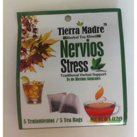 Tierra Madre Nervios Stress (Herbal Tea Blend) 5 Pack - Each Bag with 5 Tea Bags