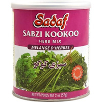 Sadaf Sabzi Kookoo - Dried Herbs Mix - Persian Spices for Cooking and Flavoring Food - Natural Herb Mix - Kosher - 2 Oz Can