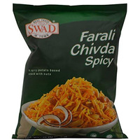 Swad Farali Chivda Spicy (A Spicy Potato Based Snack with Nuts) - 10oz., 283g. (Pack of 2)