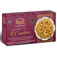 Jazaa Strawberry Jam Cookies 240g (8.46oz) | Pack of 1 | Blessings in Each Plate | Halal | Breakfast and Tea Time Snacks | Delightfully Smooth & Delicious