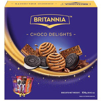 Britannia Choco Delights Gift Pack 29.41oz (834g) - Cookies & Biscuits Gift Pack - Breakfast & Tea Time Snacks - Delicious Grocery Cookies - Treat for Friends & Family (Pack of 1)