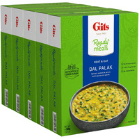 Gits Dal Palak - (Spinach Lentils - Indian Yellow Lentils cooked with fresh Spinach) Ready to eat Entree | 52.5 Oz (5 packs X10.5 Oz each).