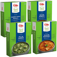 Gits Ready to Eat Paneer Combo 1140g (Matar Paneer, Palak Paneer, Paneer Tikka Masala, Paneer Makhani - 285g Each)