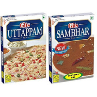 Gits South Indian Special Savoury Instant Mixes 2 In 1 Combo Pack - Uttappam Mix 200G & Sambhar Mix 100G