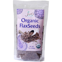 Jiva Organics Organic Flax Seeds Whole Raw 7 ounce bag - 100% Natural & Non-GMO