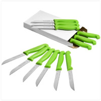 Knife - Green PP Handle, Stainless Steel Blade (Pack of 12)