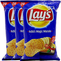 Lay's Potato Chips, India's Magic Masala Flavour, Crunchy Chips & Snacks 3 PACK