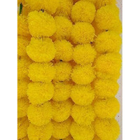 Pack of 5 Artificial Lemon Yellow Marigold Flower Garlands 5 Feet Long, for Parties, Indian Weddings, Indian Theme Decorations, Home Decoration, Photo Prop, Diwali, Indian Festival