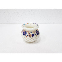 Marble Inlay Handcrafted Filigree Candle Pot
