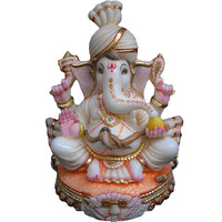White Marble Ganesha Statue Figurine Sculpture Religious Gift Decor Ganesha Moorti India made statue, Moorti For Mandir