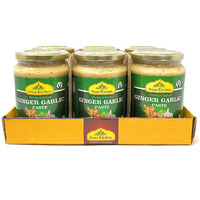 Asian Kitchen Ginger-Garlic Cooking Paste 26.5oz (1.65lbs) 750g ~ Pack of 6 ~ Vegan | Glass Jar | Gluten Free | NON-GMO | No Colors | Indian Origin