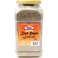 Rani Black Pepper Coarse Ground 28 Mesh (Table Grind), Premium Indian 80oz (5lbs) 5 Pound ~ PET Jar, Gluten Friendly, Non-GMO, All Natural