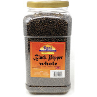 Rani Black Pepper Whole (Peppercorns) 5lbs (80oz) ~ PET Jar, Premium Indian MG-1 Grade ~ Gluten Friendly, Non-GMO, Natural Perfect size for Grinders!