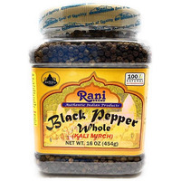 Rani Black Pepper Whole (Peppercorns), Premium Indian MG-1 Grade 16oz (454g) ~ Gluten Free, Non-GMO, Natural Perfect size for Grinders! ???