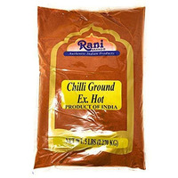 Rani Extra Hot Chilli Powder Indian Spice 5lbs (80oz) 2.27kg Bulk ~ All Natural, No Color added, Gluten Friendly | Vegan | NON-GMO | No Salt or fillers