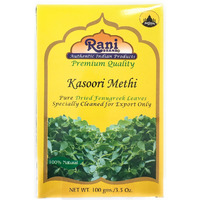 Rani Fenugreek Leaves Dried, All Natural (Kasoori Methi) 100g (3.5oz) ~ Gluten Free Ingredients | NON-GMO ~ Vegan