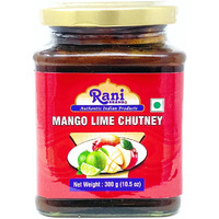 Rani Mango Lime Chutney (Indian Preserve) 10.5oz (300g) Glass Jar, Ready to eat, Vegan ~ Gluten Free Ingredients, All Natural, NON-GMO???