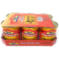 Rani Mango Pulp Puree (Makes Mango Lassi Shakes) Kesar Sweetened (6 pack) 30oz (1.875lbs) 850g ~ All Natural | NON-GMO | Vegan | No colors | Gluten Friendly | Indian Origin