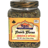 Rani Panch Puran (5 Spice) 16oz (454g) ~ All Natural | Vegan | Gluten Friendly | NON-GMO | Indian Origin (Equal Blend of Fenugreek, Mustard, Kalonji/Nigella, Fennel and Cumin)